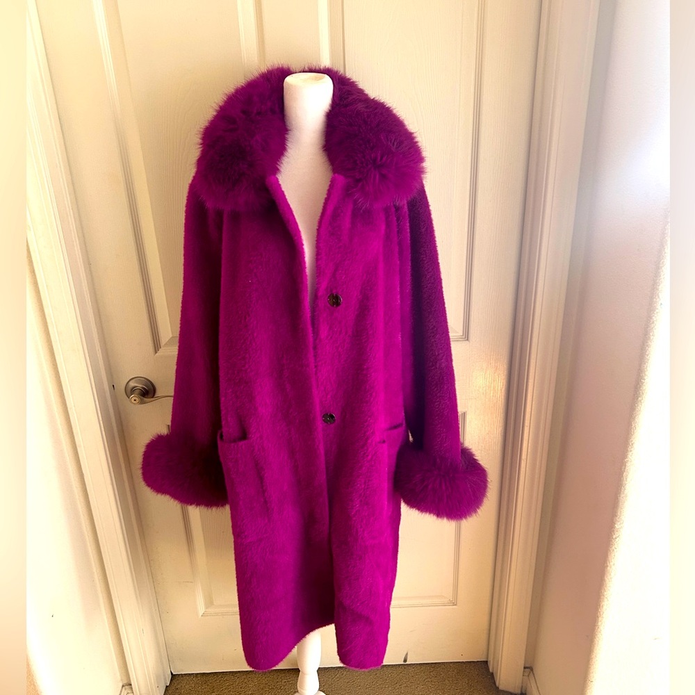 NWT JOSEPH RIBKOFF ‘Empress’ COAT IN PURPLE SIZE XXL